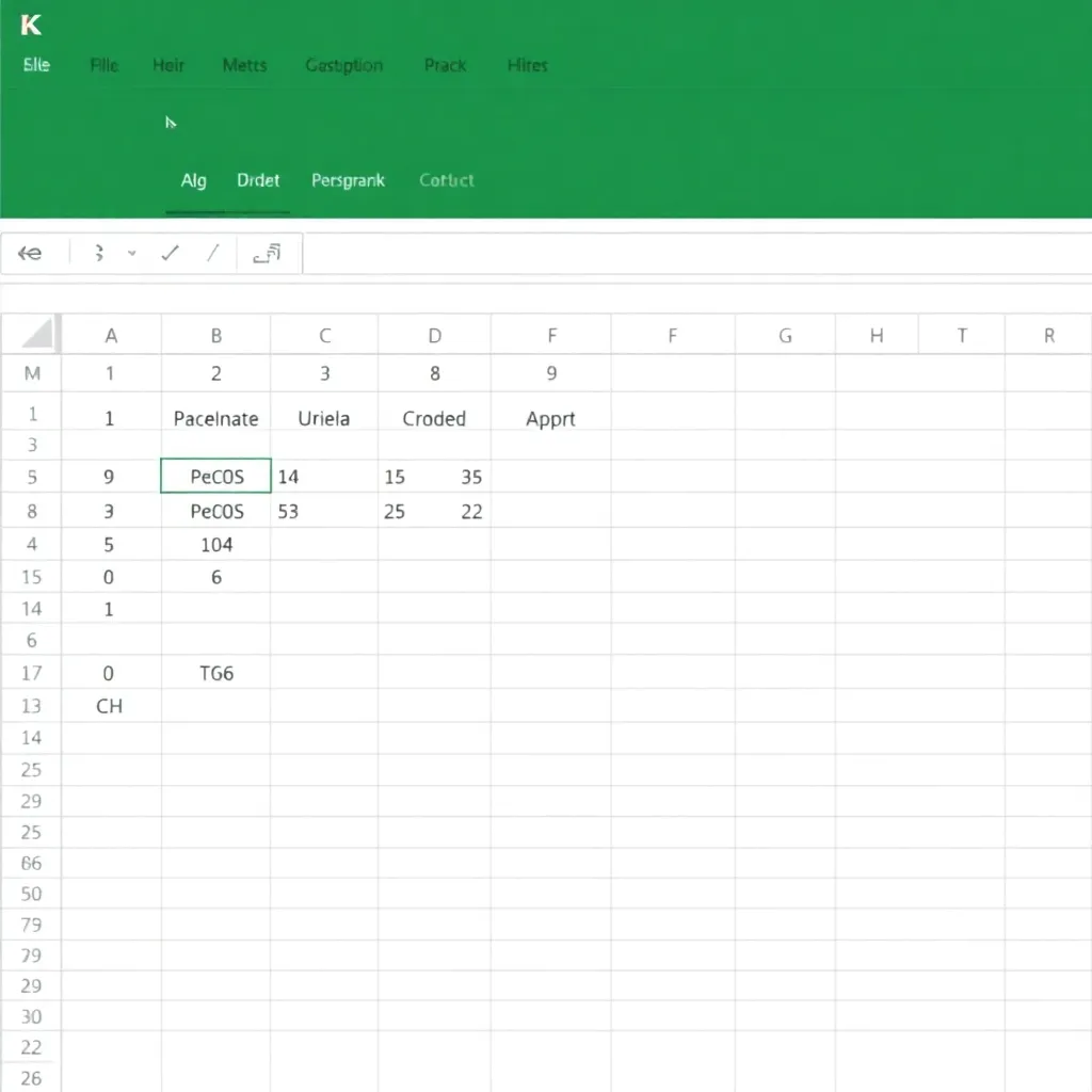 Ukážka základného rozhrania Excel s jednoduchými tabuľkami